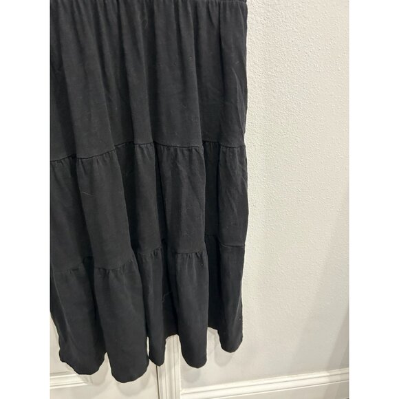 Peace Love World Black Tiered Smocked Waist Dress Sz M Cotton Whimsigoth - Picture 6 of 12